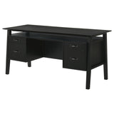  Coaster Furniture Goodson 801586 64-inch 4-Drawer Double Pedestal Computer Desk - Black IMAGE 4