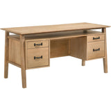  Coaster Furniture Goodson 801587 64-inch 4-Drawer Double Pedestal Computer Desk  - Distressed Light Brown IMAGE 4