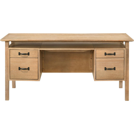  Coaster Furniture Goodson 801587 64-inch 4-Drawer Double Pedestal Computer Desk  - Distressed Light Brown IMAGE 5