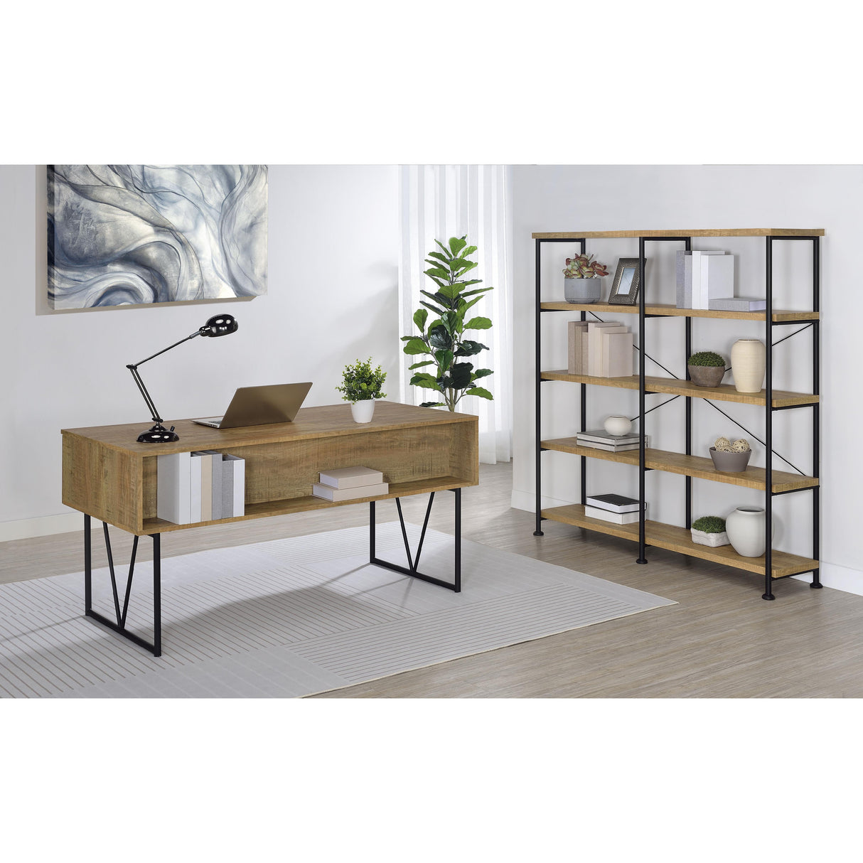  Coaster Furniture Analiese 801851 63-inch 4-drawer Writing Desk - Mango IMAGE 10