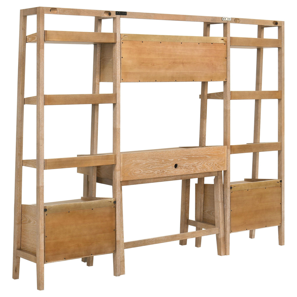  Coaster Furniture Fabian 802041-SET 4-piece Computer Desk and Bookshelf Set  - Distressed Light Brown IMAGE 11