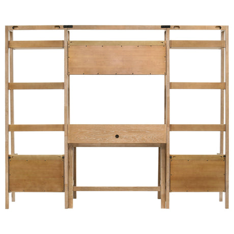  Coaster Furniture Fabian 802041-SET 4-piece Computer Desk and Bookshelf Set  - Distressed Light Brown IMAGE 2