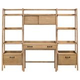  Coaster Furniture Fabian 802041-SET 4-piece Computer Desk and Bookshelf Set  - Distressed Light Brown IMAGE 3
