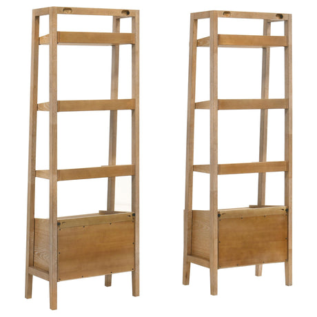  Coaster Furniture Fabian 802043 2-piece 3-shelf Bookshelf with Drawer  - Distressed Light Brown IMAGE 3