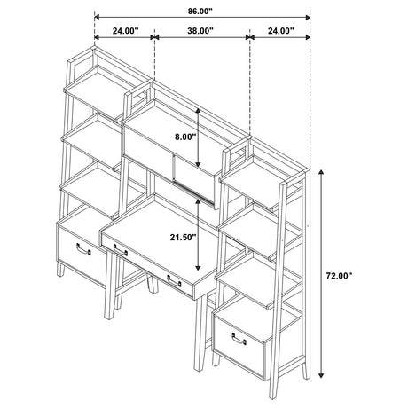  Coaster Furniture Fabian 802044 Bookshelf Bridge with Cubbies  - Distressed Light Brown IMAGE 11