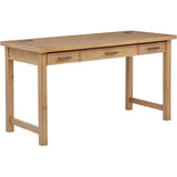  Coaster Furniture Vermes 802061 55-inch 3-drawer Writing Desk with Power Outlet - Light Ash IMAGE 1