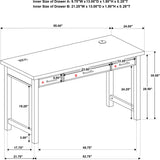  Coaster Furniture Vermes 802061 55-inch 3-drawer Writing Desk with Power Outlet - Light Ash IMAGE 14