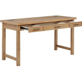  Coaster Furniture Vermes 802061 55-inch 3-drawer Writing Desk with Power Outlet - Light Ash IMAGE 4