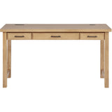  Coaster Furniture Vermes 802061 55-inch 3-drawer Writing Desk with Power Outlet - Light Ash IMAGE 5