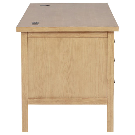  Coaster Furniture Vermes 802062 66-inch 7-drawer Computer Desk with Power Outlet - Light Ash IMAGE 12