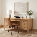  Coaster Furniture Vermes 802062 66-inch 7-drawer Computer Desk with Power Outlet - Light Ash IMAGE 7