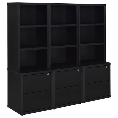  Coaster Furniture Westpark 802703-S3 3-piece Wall Unit Bookcase Set with USB - Black IMAGE 6