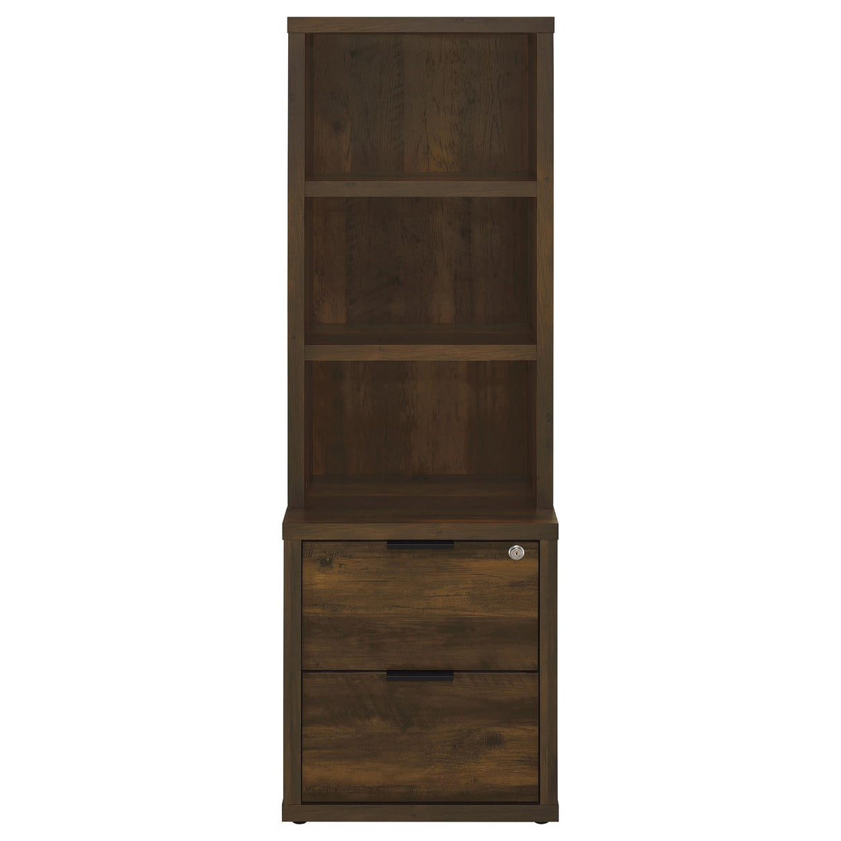  Coaster Furniture Westpark 802713 3-shelf Bookcase USB and Lockable Drawer - Dark Pine IMAGE 10