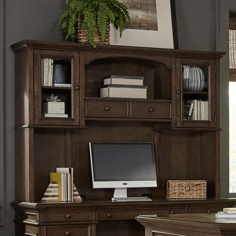  Coaster Furniture Hartshill 881283H 2-door Hutch with Shelves - Burnished Oak IMAGE 5