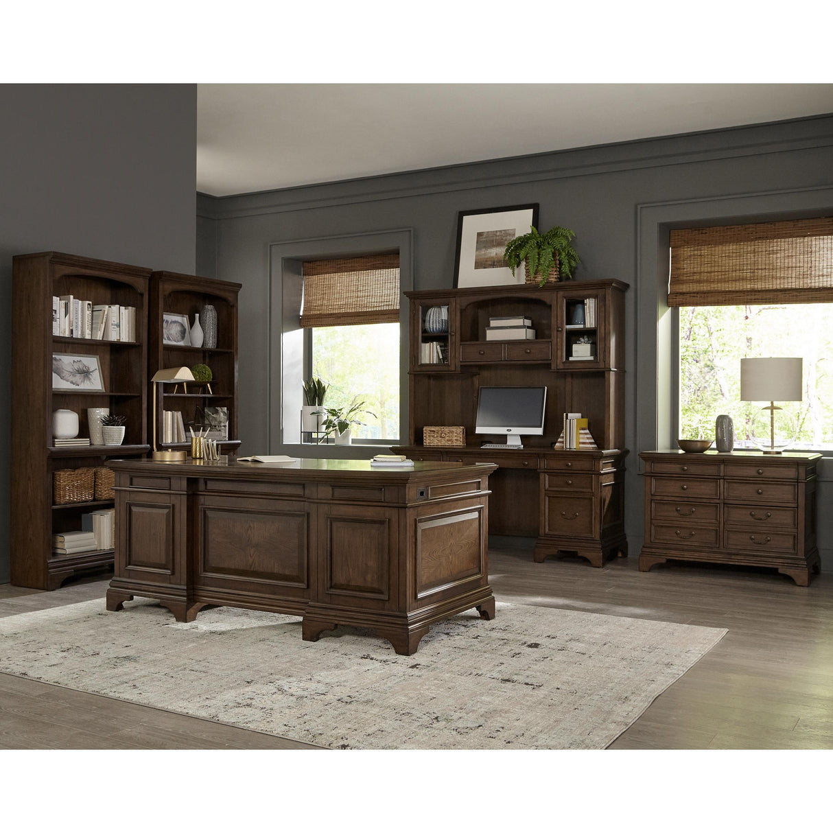  Coaster Furniture Hartshill 881283H 2-door Hutch with Shelves - Burnished Oak IMAGE 9