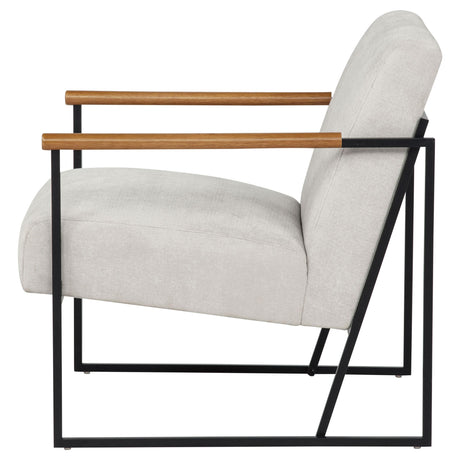  Coaster Furniture Monsen 900648 Fabric Upholstered Metal Frame Accent Chair - Ivory IMAGE 5