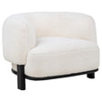  Coaster Furniture Lawler 901372 Upholstered Barrel Back Accent Chair - Ivory/Black IMAGE 1