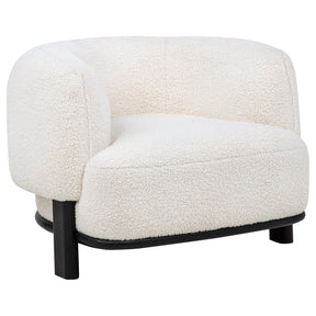  Coaster Furniture Lawler 901372 Upholstered Barrel Back Accent Chair - Ivory/Black IMAGE 1