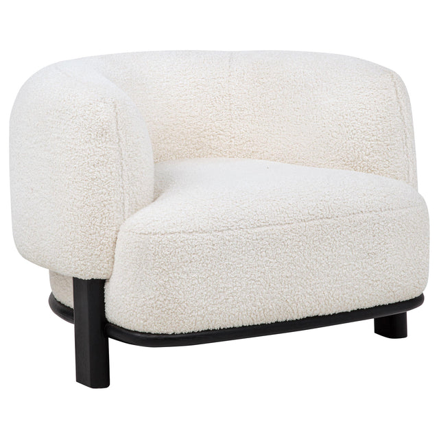  Coaster Furniture Lawler 901372 Upholstered Barrel Back Accent Chair - Ivory/Black IMAGE 1