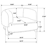  Coaster Furniture Lawler 901372 Upholstered Barrel Back Accent Chair - Ivory/Black IMAGE 11