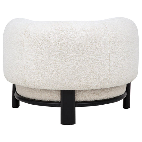  Coaster Furniture Lawler 901372 Upholstered Barrel Back Accent Chair - Ivory/Black IMAGE 2
