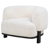  Coaster Furniture Lawler 901372 Upholstered Barrel Back Accent Chair - Ivory/Black IMAGE 3
