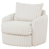 Coaster Furniture Sarco 902541 Corduroy Upholstered Swivel Accent Arm Chair - Ivory IMAGE 1
