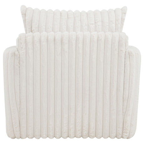  Coaster Furniture Sarco 902541 Corduroy Upholstered Swivel Accent Arm Chair - Ivory IMAGE 3