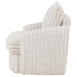 Coaster Furniture Sarco 902541 Corduroy Upholstered Swivel Accent Arm Chair - Ivory IMAGE 4
