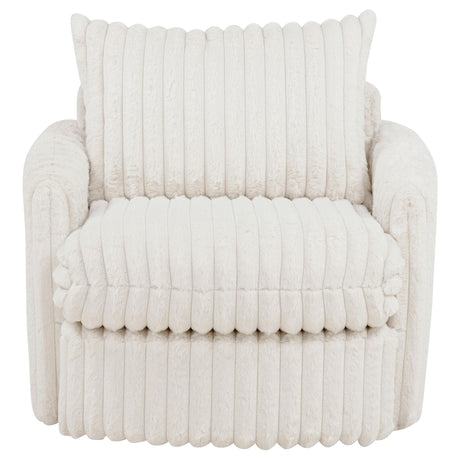  Coaster Furniture Sarco 902541 Corduroy Upholstered Swivel Accent Arm Chair - Ivory IMAGE 9