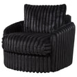  Coaster Furniture Sarco 902542 Corduroy Upholstered Swivel Accent Arm Chair - Black IMAGE 1