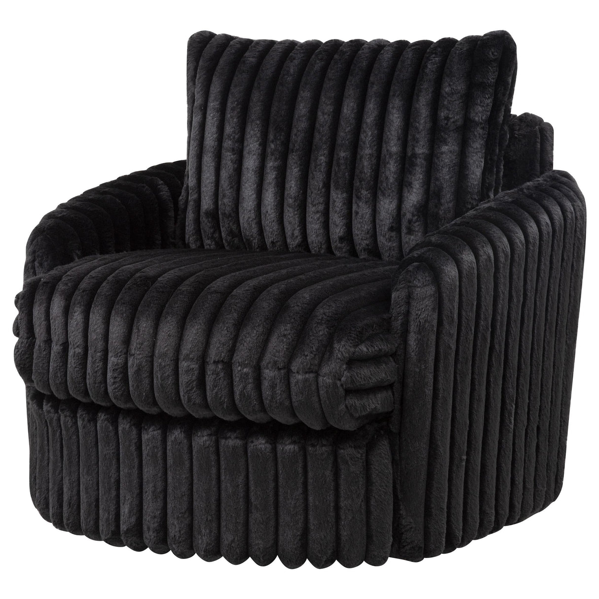  Coaster Furniture Sarco 902542 Corduroy Upholstered Swivel Accent Arm Chair - Black IMAGE 1