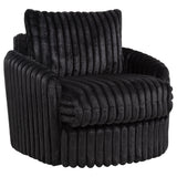  Coaster Furniture Sarco 902542 Corduroy Upholstered Swivel Accent Arm Chair - Black IMAGE 2