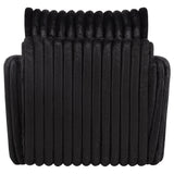  Coaster Furniture Sarco 902542 Corduroy Upholstered Swivel Accent Arm Chair - Black IMAGE 3