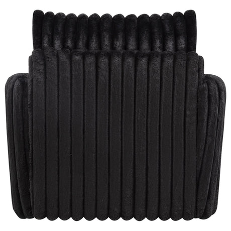  Coaster Furniture Sarco 902542 Corduroy Upholstered Swivel Accent Arm Chair - Black IMAGE 3