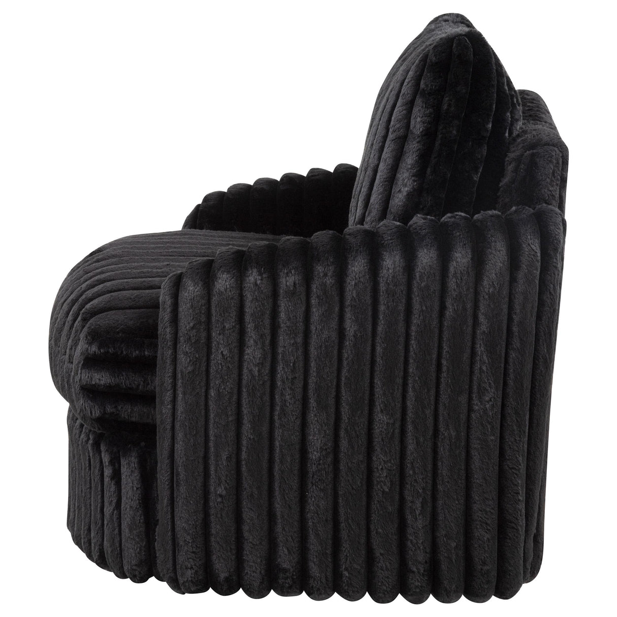  Coaster Furniture Sarco 902542 Corduroy Upholstered Swivel Accent Arm Chair - Black IMAGE 4