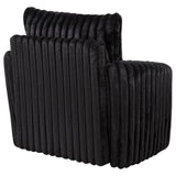 Coaster Furniture Sarco 902542 Corduroy Upholstered Swivel Accent Arm Chair - Black IMAGE 6