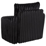  Coaster Furniture Sarco 902542 Corduroy Upholstered Swivel Accent Arm Chair - Black IMAGE 7