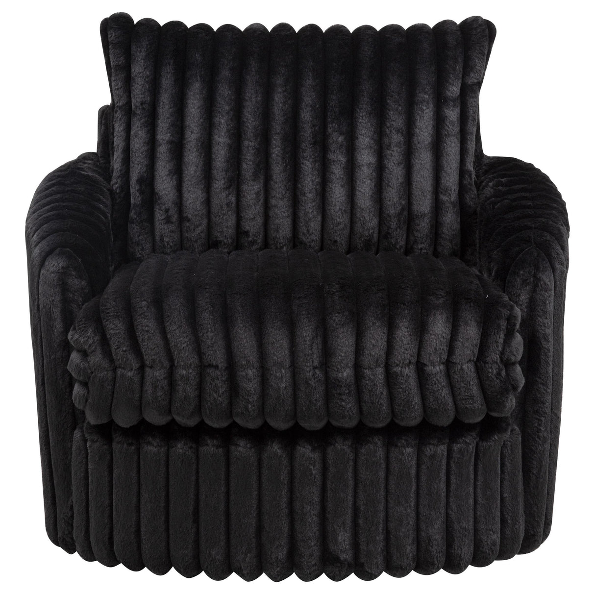  Coaster Furniture Sarco 902542 Corduroy Upholstered Swivel Accent Arm Chair - Black IMAGE 8