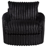  Coaster Furniture Sarco 902542 Corduroy Upholstered Swivel Accent Arm Chair - Black IMAGE 8