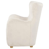 Coaster Furniture Thornton 903175 Faux Fur Upholstered Wingback Lounge Accent Chair - Ivory IMAGE 5