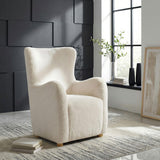  Coaster Furniture Thornton 903175 Faux Fur Upholstered Wingback Lounge Accent Chair - Ivory IMAGE 6