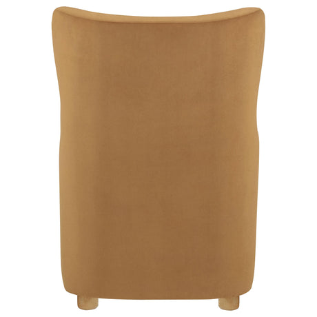  Coaster Furniture Thornton 903176 Velvet Upholstered Wingback Lounge Accent Chair - Cognac IMAGE 2