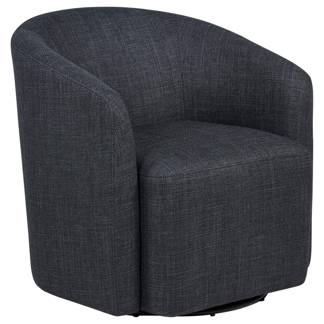  Coaster Furniture Mossbrook 903223 Fabric Upholstered Swivel Accent Chair - Anthracite IMAGE 1