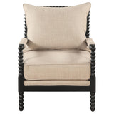  Coaster Furniture Blanchett 903237 Upholstered Bobbin Accent Chair - Beige/Black IMAGE 3