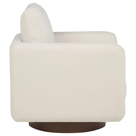  Coaster Furniture Iris 903255 Fabric Upholstered Swivel Accent Chair - Ivory IMAGE 2