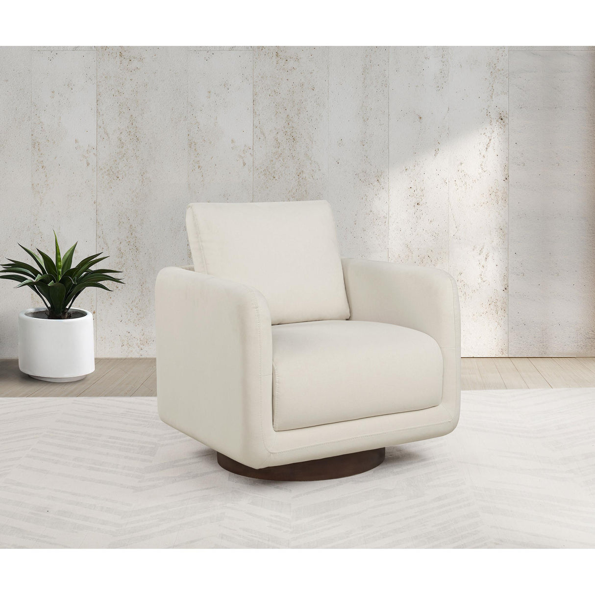  Coaster Furniture Iris 903255 Fabric Upholstered Swivel Accent Chair - Ivory IMAGE 3