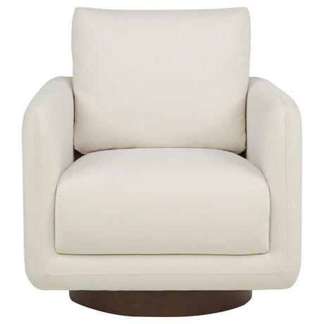  Coaster Furniture Iris 903255 Fabric Upholstered Swivel Accent Chair - Ivory IMAGE 6