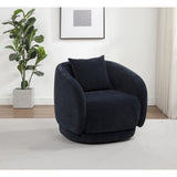  Coaster Furniture Arnaud 903487 Chenille Upholstered Swivel Accent Chair - Navy IMAGE 5