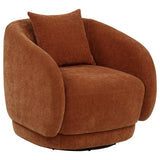 Coaster Furniture Arnaud 903488 Chenille Upholstered Swivel Accent Chair - Burnt Orange IMAGE 1